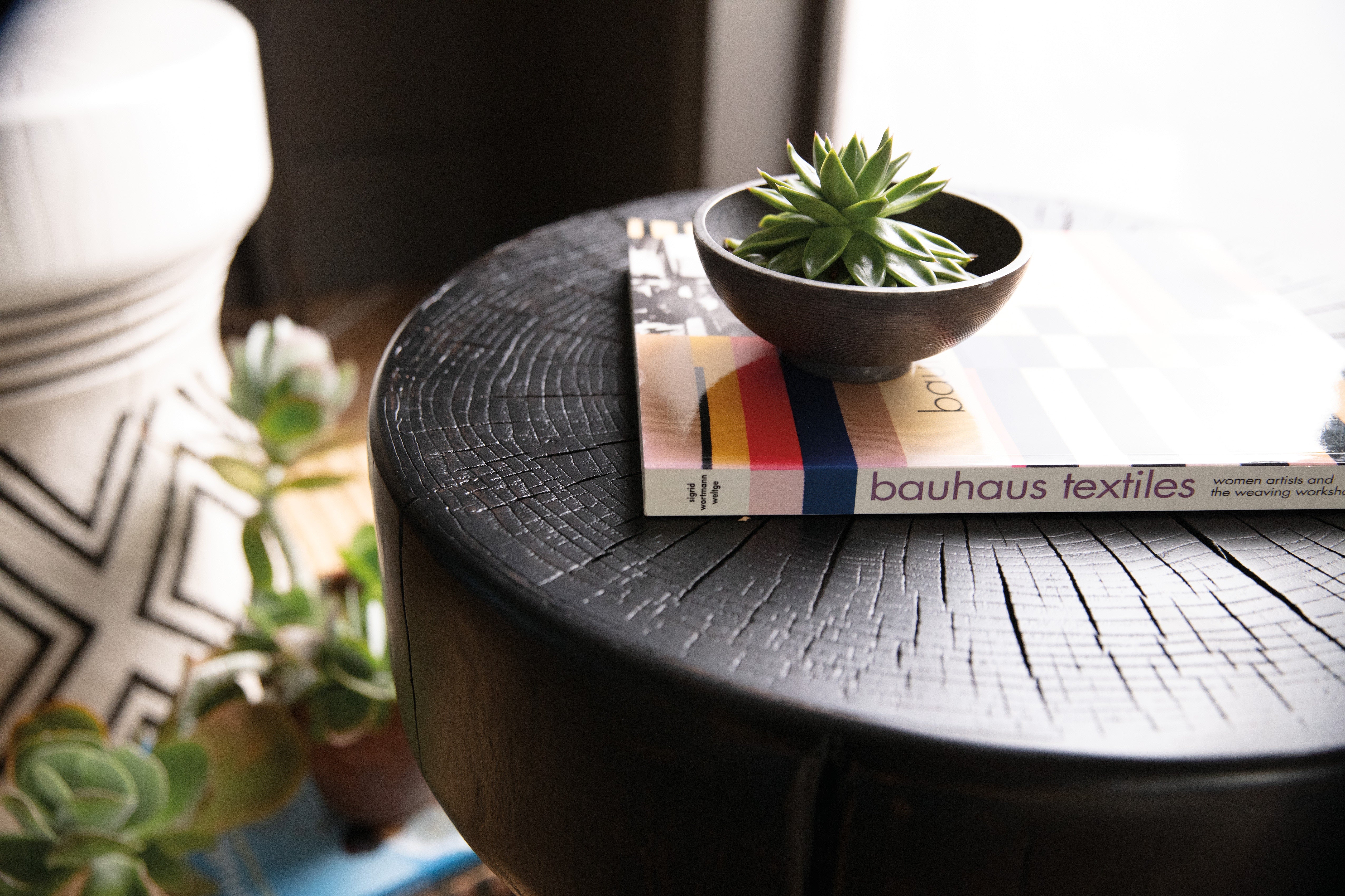 Hooker Furniture Living Room Commerce & Market Carved Stump Side Table