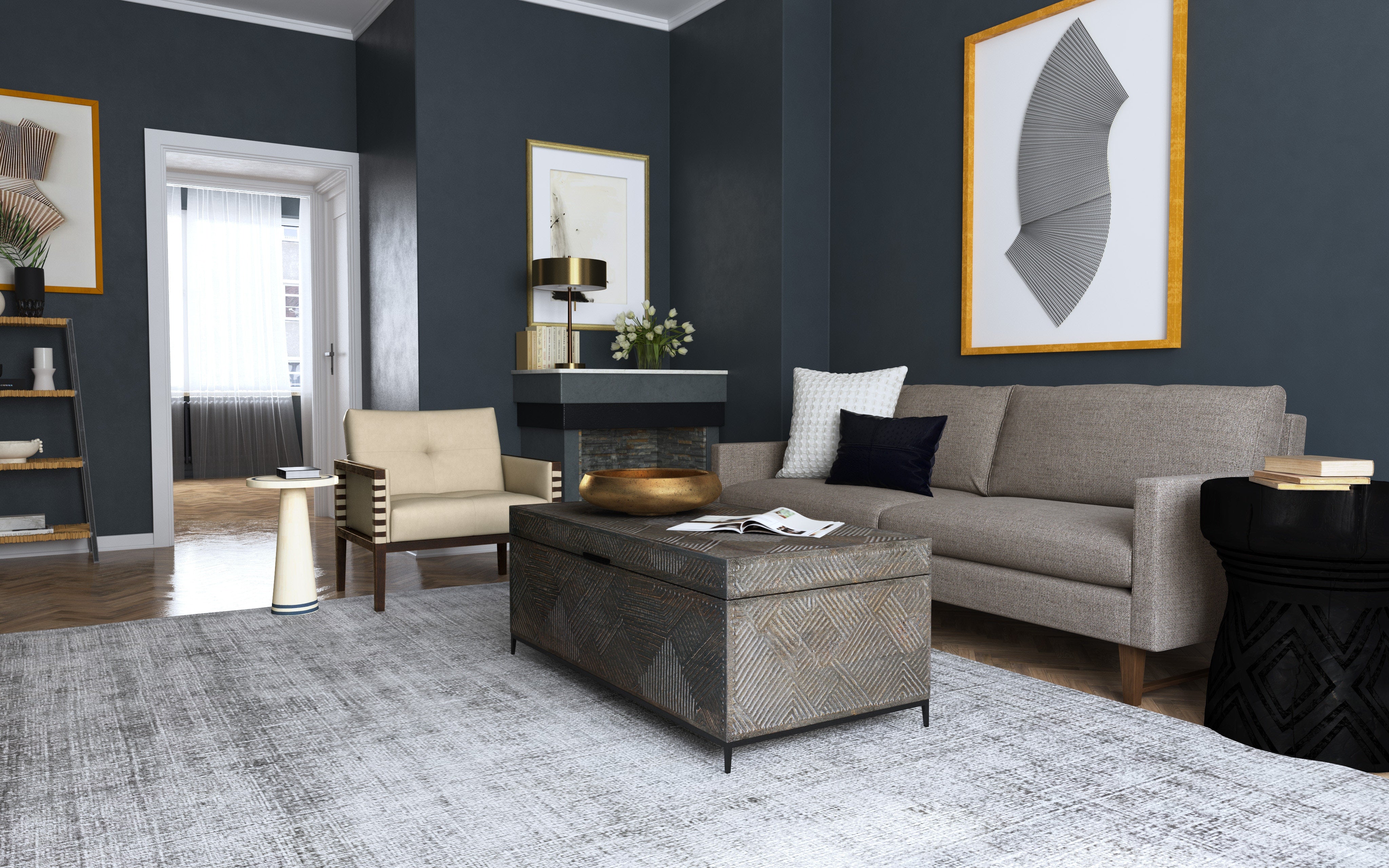 Hooker Furniture Living Room Commerce & Market Don't Be Blue Bone Spot Table