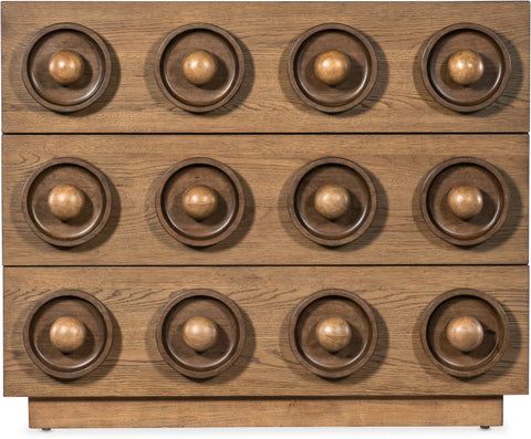 Hooker Furniture Living Room Commerce and Market Knobby 3-Drawer Accent Chest
