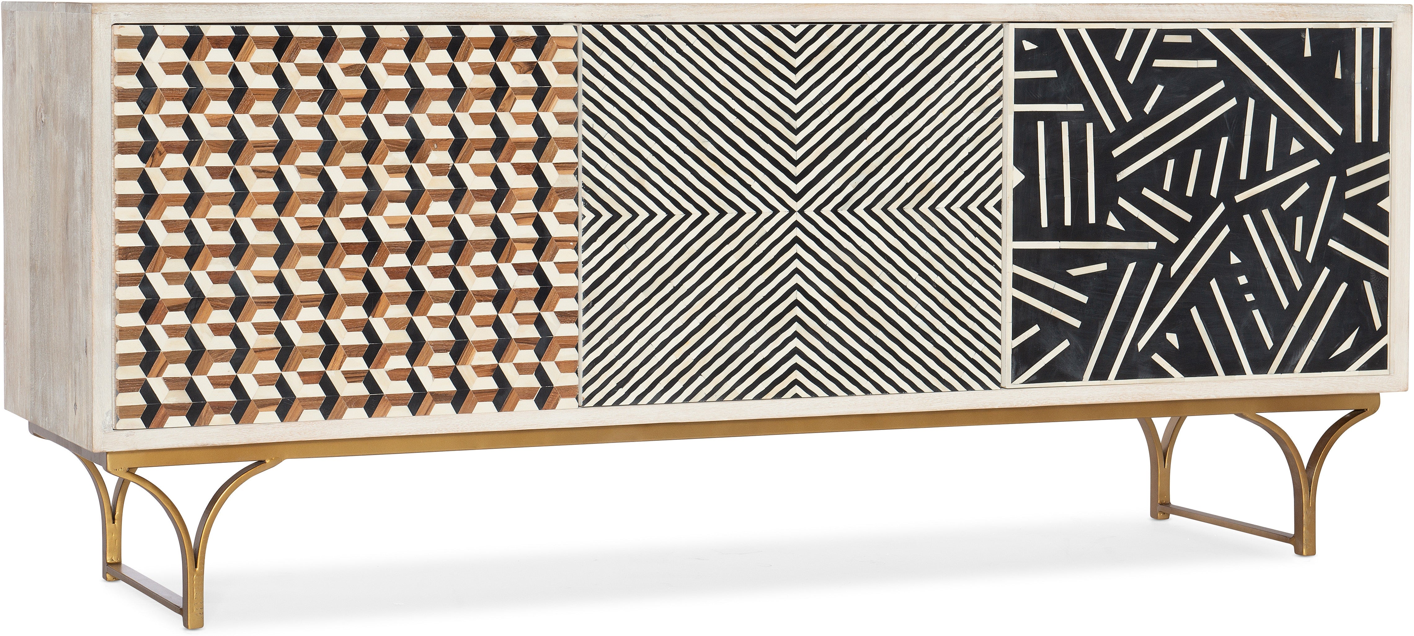 Hooker Furniture Home Entertainment Commerce & Market Jaiden Three Door Credenza