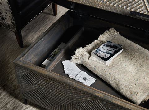 Hooker Furniture Living Room Commerce & Market Carved Chest Cocktail Table