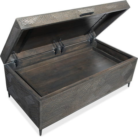 Hooker Furniture Living Room Commerce & Market Carved Chest Cocktail Table