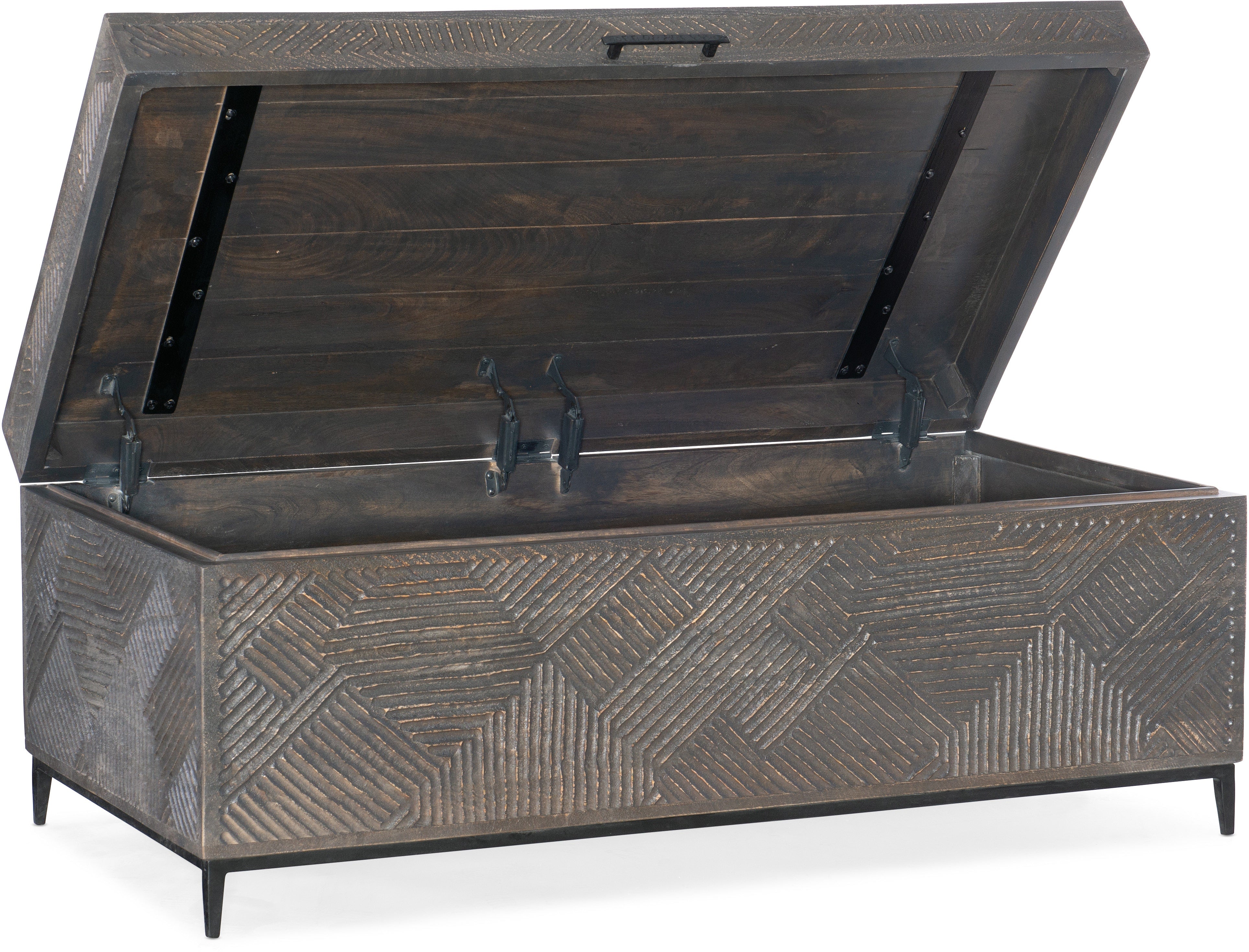 Hooker Furniture Living Room Commerce & Market Carved Chest Cocktail Table