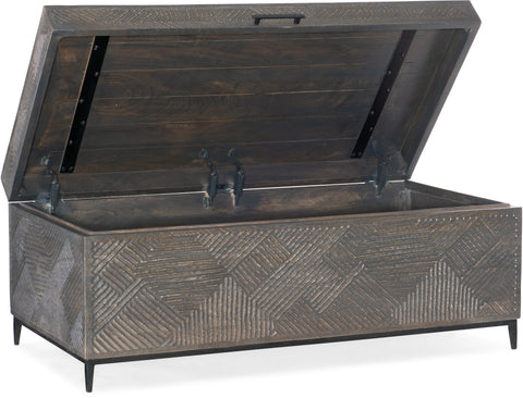 Hooker Furniture Living Room Commerce & Market Carved Chest Cocktail Table