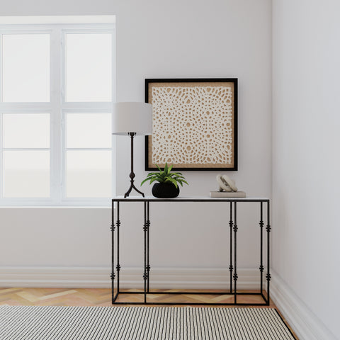 Hooker Furniture Living Room Commerce & Market Small Stone and Metal Console