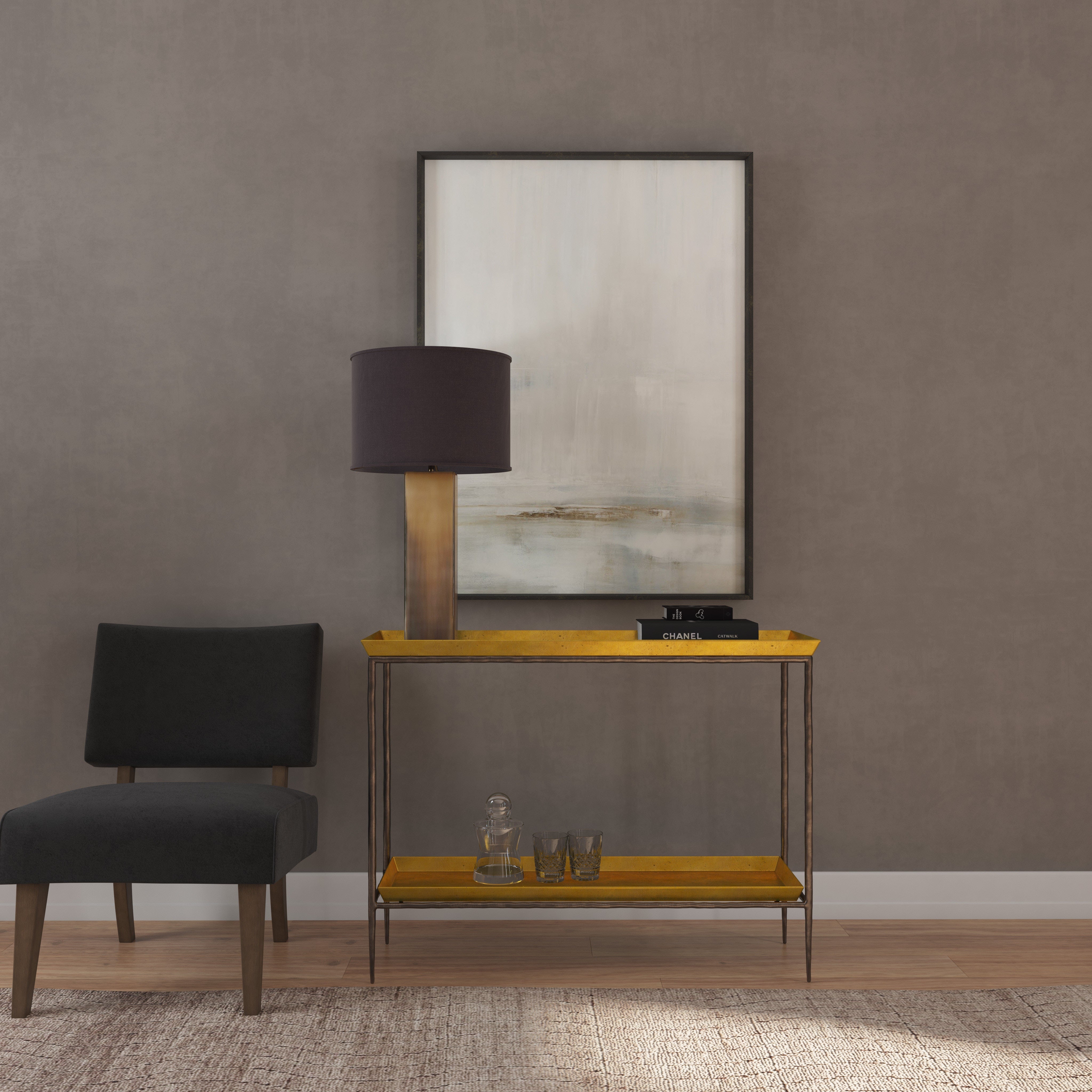 Hooker Furniture Living Room Commerce & Market Tray Top Metal Console