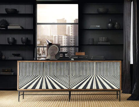 Hooker Furniture Living Room Commerce and Market Linear Perspective Credenza
