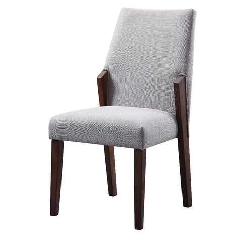 Benoit Fabric & Brown Side Chair Model 72297 By ACME Furniture