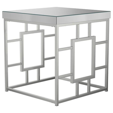 Coaster Dafina Geometric Frame Square End Table Chrome Model 723077