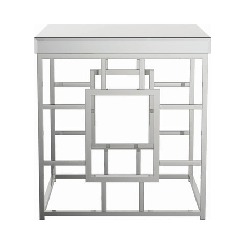 Coaster Dafina Geometric Frame Square End Table Chrome Model 723077
