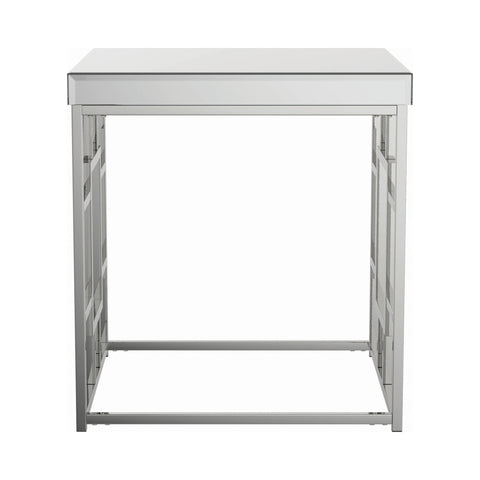 Coaster Dafina Geometric Frame Square End Table Chrome Model 723077