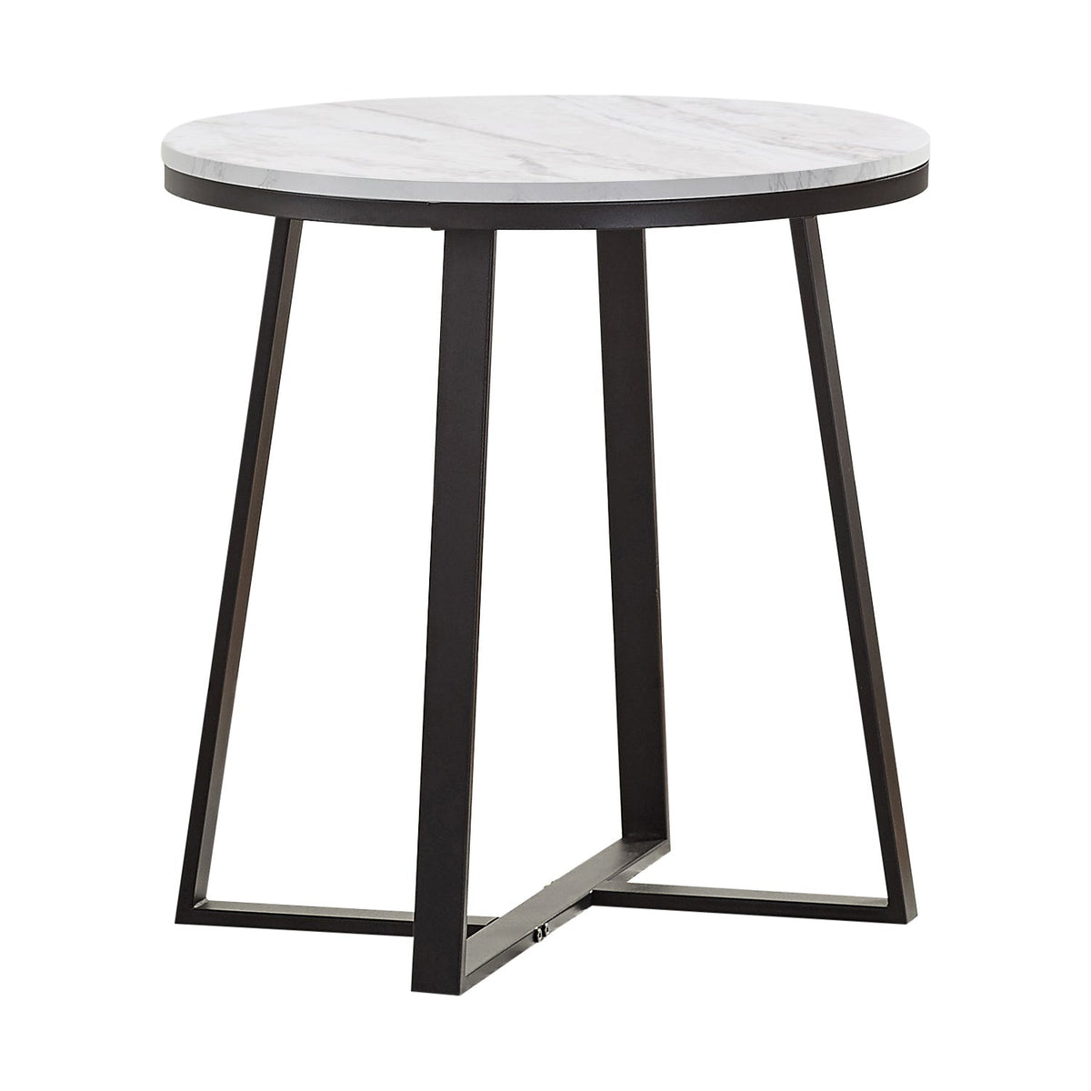 Coaster Hugo Metal Base Round End Table White and Matte Black Model 723237