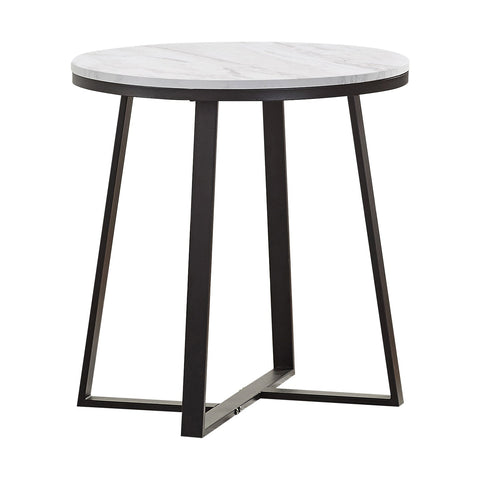 Coaster Hugo Metal Base Round End Table White and Matte Black Model 723237