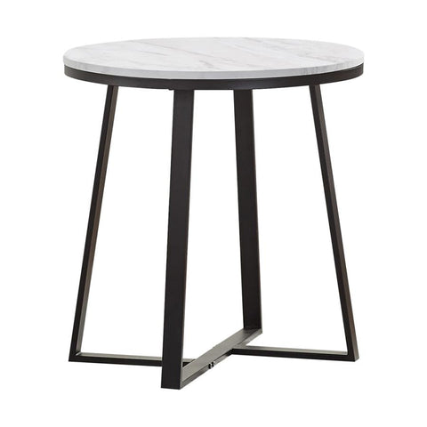 Coaster Hugo Metal Base Round End Table White and Matte Black Model 723237
