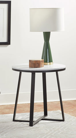 Coaster Hugo Metal Base Round End Table White and Matte Black Model 723237