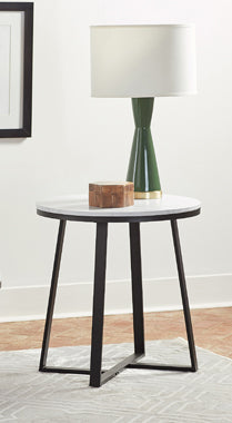 Coaster Hugo Metal Base Round End Table White and Matte Black Model 723237