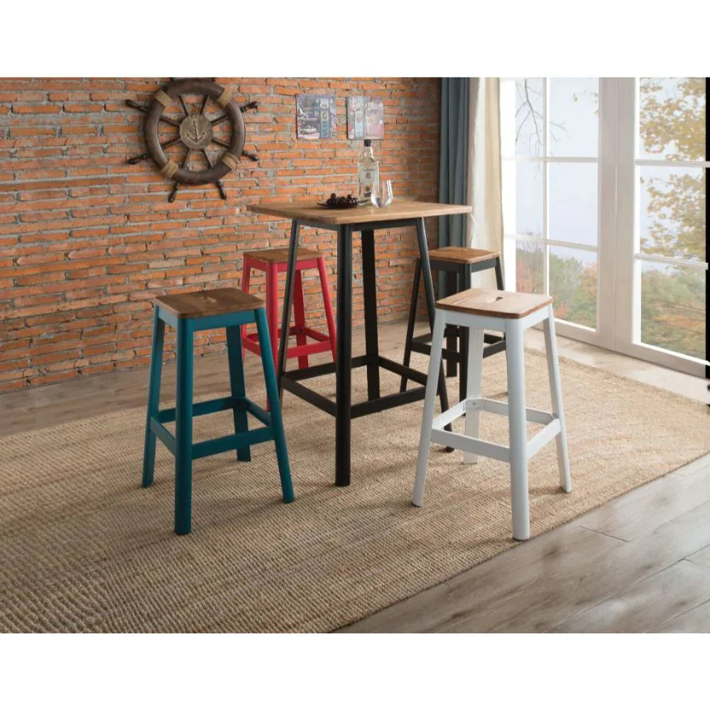 Jacotte Natural & Red Bar Stool Model 72334 By ACME Furniture