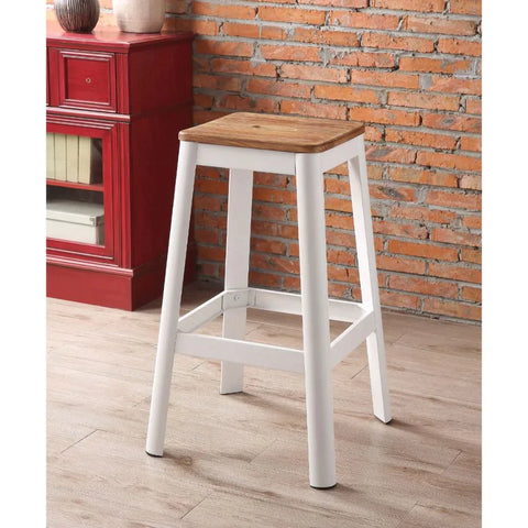 Jacotte Natural & White Bar Stool Model 72331 By ACME Furniture