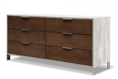 Nova Domus Conner Modern Dark Walnut & Faux Concrete Bedroom Set Model VGAN-CONNER-SET-DK