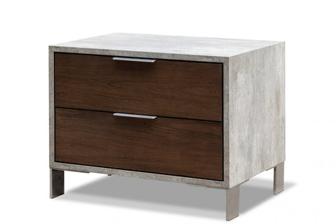 Nova Domus Conner Modern Dark Walnut & Faux Concrete Bedroom Set Model VGAN-CONNER-SET-DK