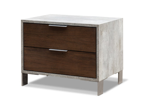 Eastern King Nova Domus Conner Modern Dark Walnut & Concrete Bedroom Set Model VGAN-CONNER-SET-DK-EK