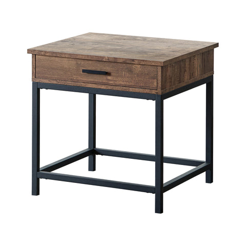 Coaster Byers Square 1-drawer End Table Brown Oak and Sandy Black Model 723777