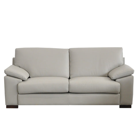 Lamod Italia Morris Italian Modern Grey Leather Loveseat Model VGNTMORRIS-C409-LOVE