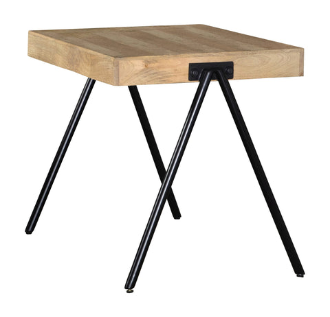 Coaster Avery Square End Table with Metal Legs Natural and Black Model 724317