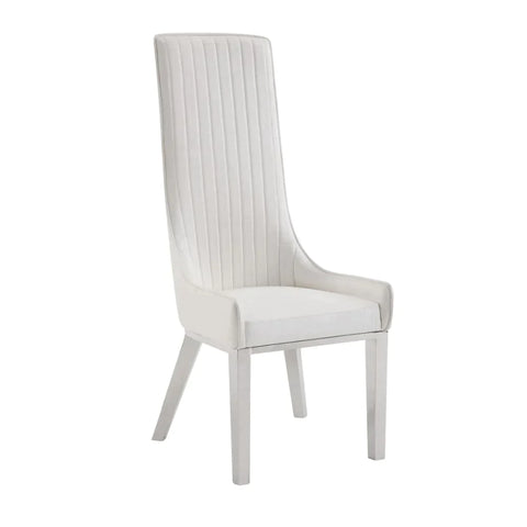 Gianna Ivory PU & Stainless Steel Dining Chair Model 72473 By ACME Furniture