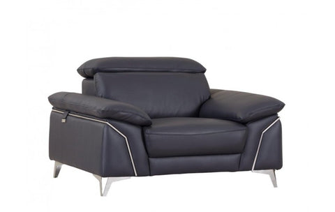 727 DivanItalia Navy Chair – Top Grain Italian LeatherModel:  727-NAVY-CH