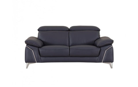 727 DivanItalia Navy Loveseat – Top Grain Italian LeatherModel:  727-NAVY-L