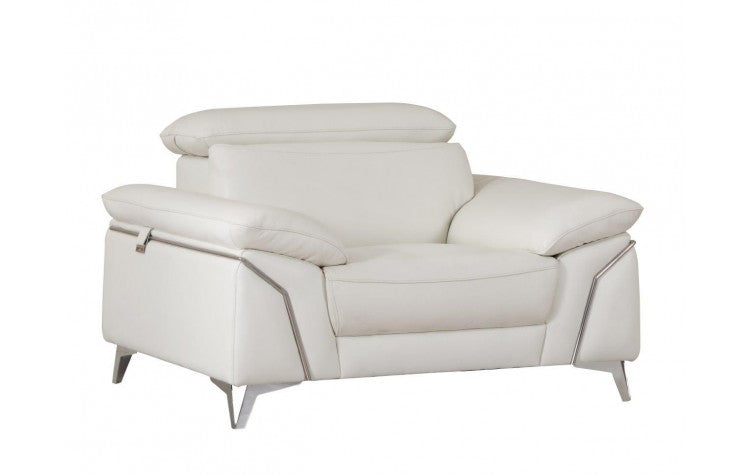 727 DivanItalia White Chair – Top Grain Italian LeatherModel:  727-WHITE-CH