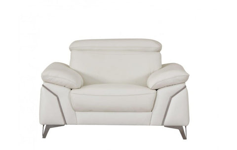 727 DivanItalia White Chair – Top Grain Italian LeatherModel:  727-WHITE-CH