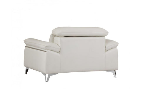 727 DivanItalia White Chair – Top Grain Italian LeatherModel:  727-WHITE-CH