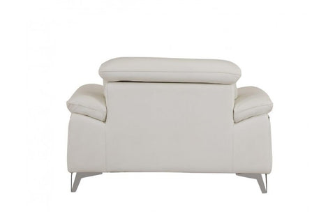 727 DivanItalia White Chair – Top Grain Italian LeatherModel:  727-WHITE-CH