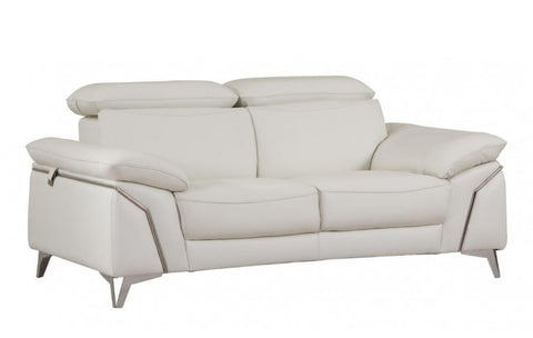 727 DivanItalia White Loveseat – Top Grain Italian LeatherModel:  727-WHITE-L