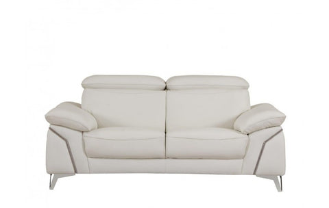 727 DivanItalia White Loveseat – Top Grain Italian LeatherModel:  727-WHITE-L