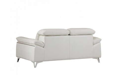 727 DivanItalia White Loveseat – Top Grain Italian LeatherModel:  727-WHITE-L