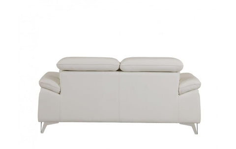 727 DivanItalia White Loveseat – Top Grain Italian LeatherModel:  727-WHITE-L