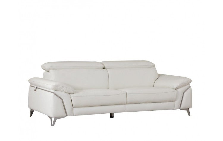 727 DivanItalia White Sofa – Top Grain Italian LeatherModel:  727-WHITE-S