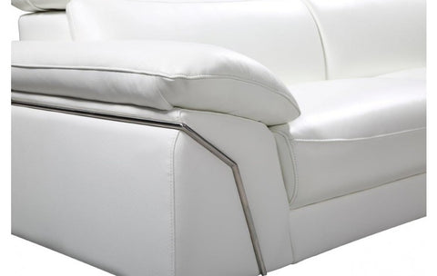 727 DivanItalia White Right Arm Facing Sectional – Top Grain Italian LeatherModel:  727-WHITE-SECT