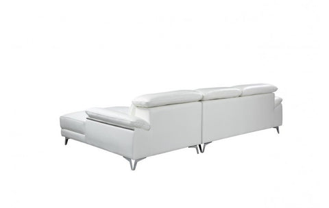 727 DivanItalia White Right Arm Facing Sectional – Top Grain Italian LeatherModel:  727-WHITE-SECT