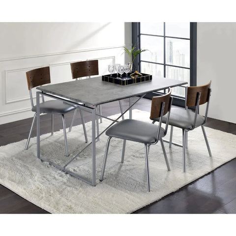Jurgen Faux Concrete & Silver Dining Table Model 72905 By ACME Furniture
