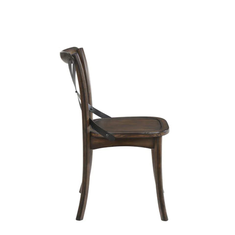 Kaelyn Dark Oak & Black Side Chair Model 73032 By ACME Furniture