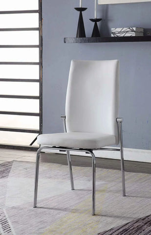 Osias White PU & Chrome Side Chair Model 73152 By ACME Furniture
