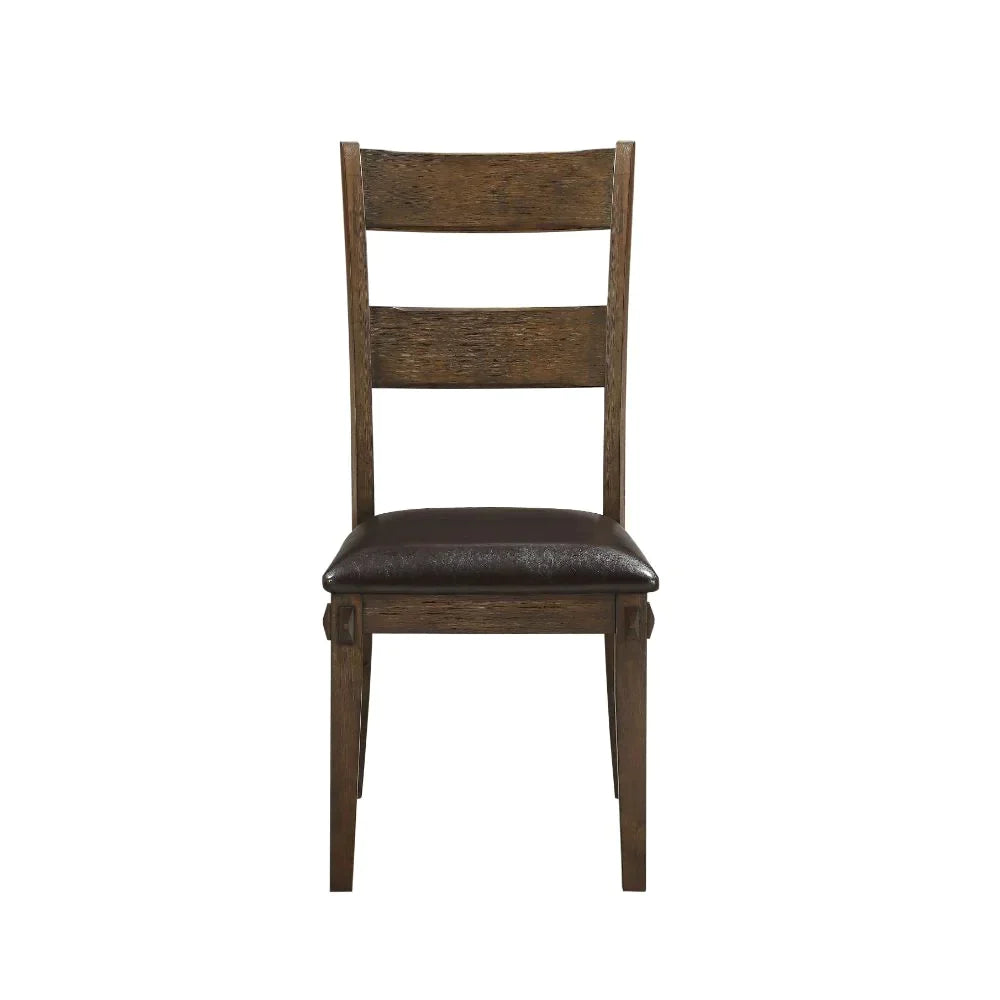 Nabirye PU & Dark Oak Side Chair Model 73162 By ACME Furniture