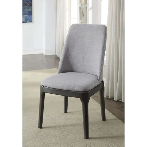 Madan Light Gray Linen & Gray Oak Side Chair Model 73172 By ACME Furniture