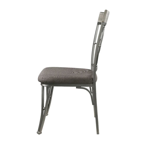 Landis Fabric & Gunmetal Side Chair Model 73187 By ACME Furniture