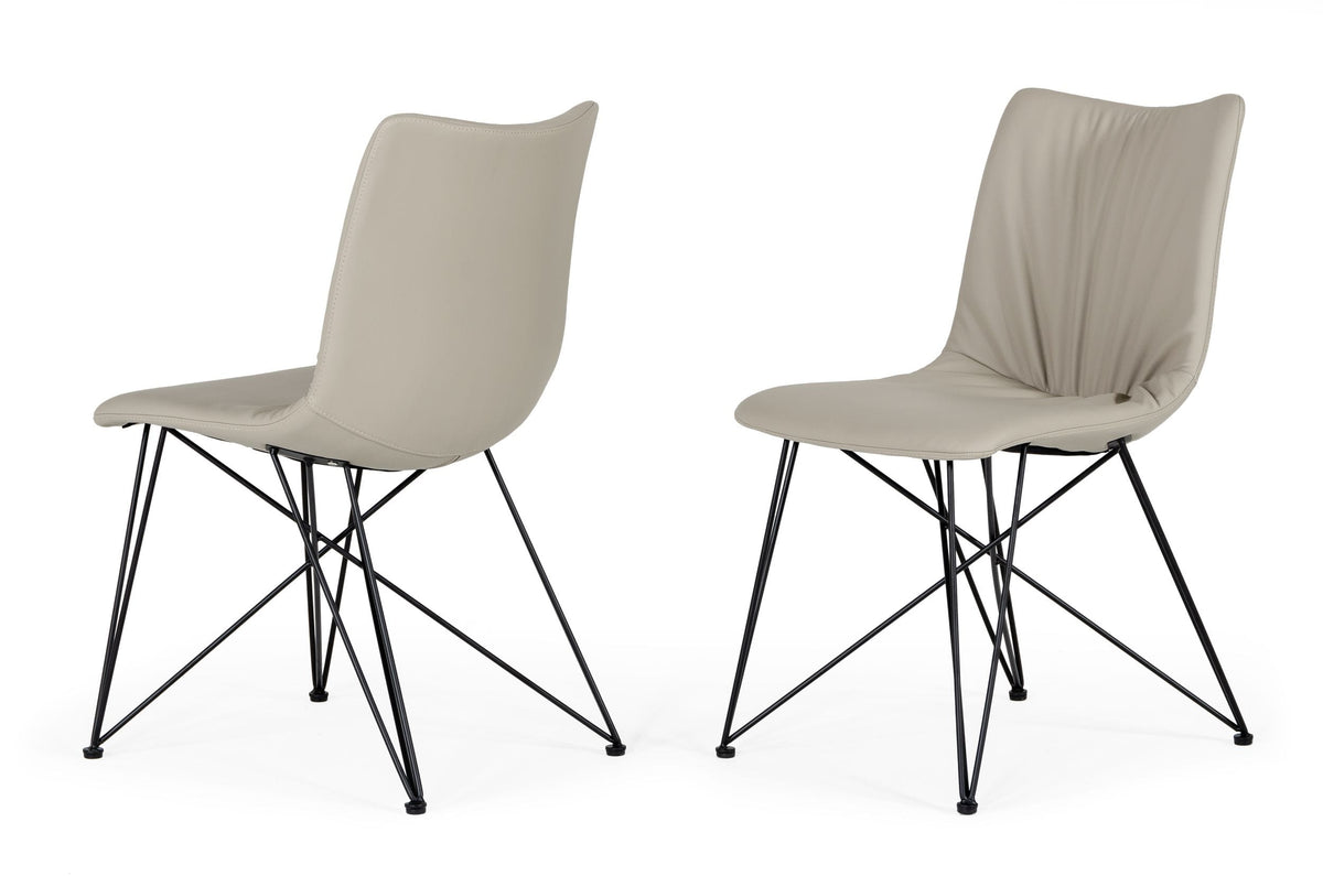 Naomi Modern Grey Leatherette Dining Chair (Set of 2) By VIG Furniture