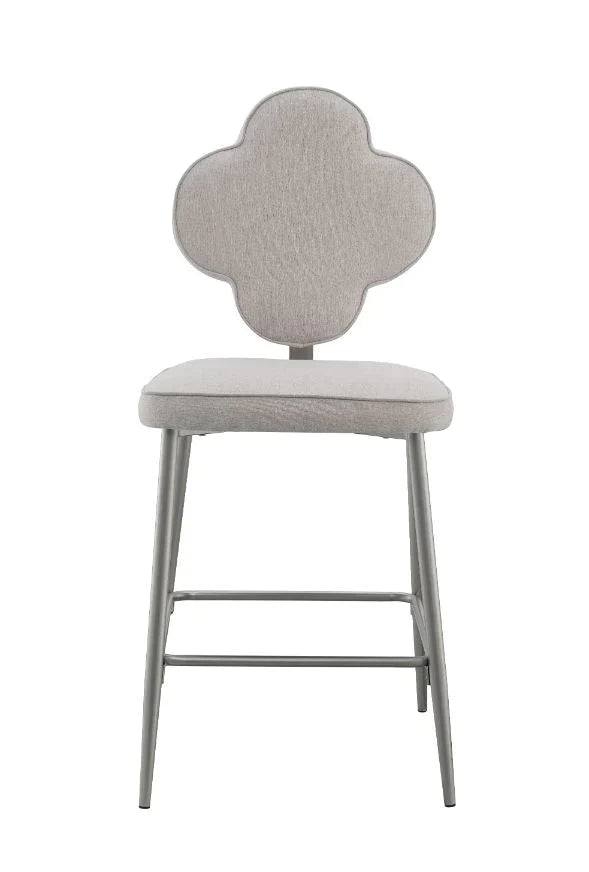 Clover Beige Fabric & Champagne Finish Counter Height Chair Model 73227 By ACME Furniture